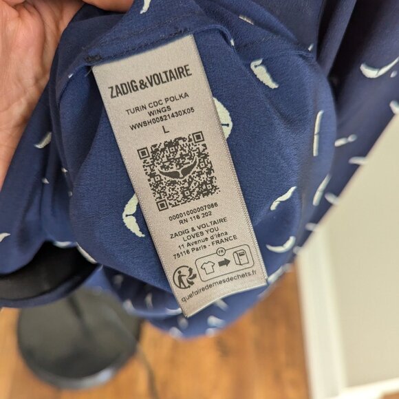 Zadig & Voltaire size L silk blouse - Picture 4 of 5